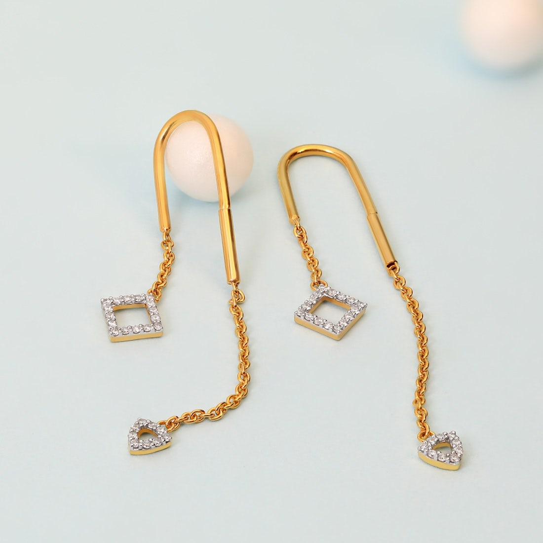 Pendulum Diamond Sui Dhaga Earrings