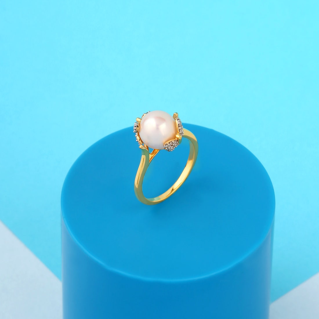 Vanessa Butterfly Diamond And Pearl Ring