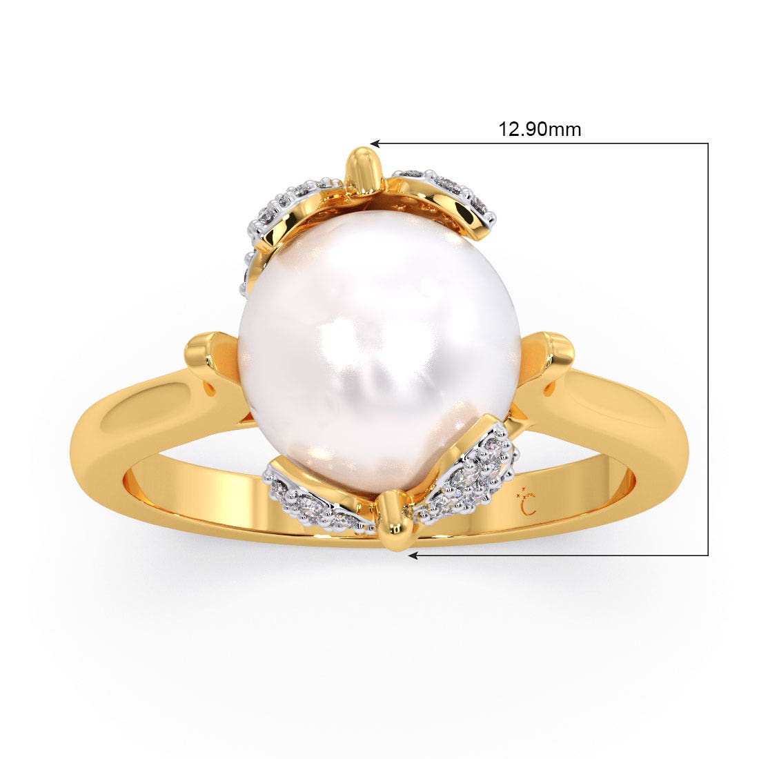 Vanessa Butterfly Diamond And Pearl Ring