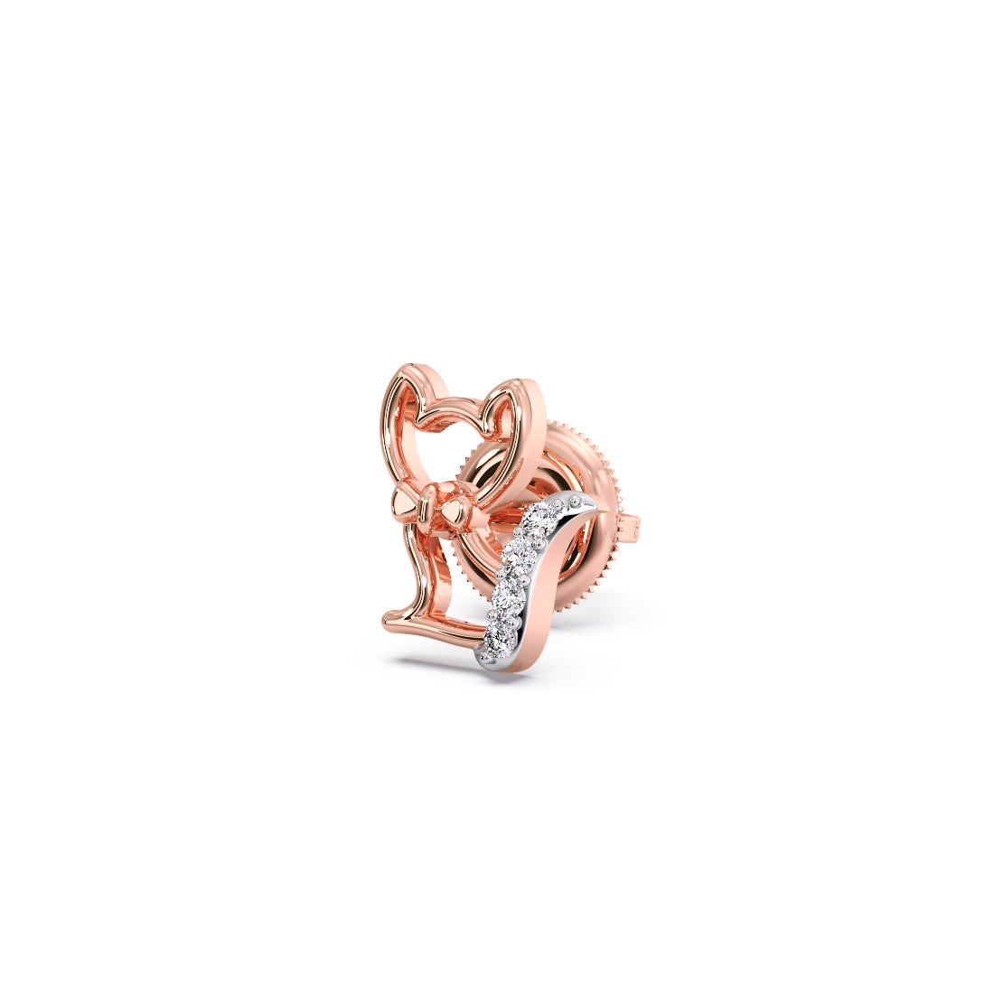 Kittens Diamond Stud Earrings For Kids