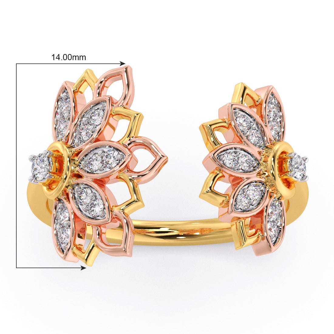 Rampant Rose Diamond Gap Ring