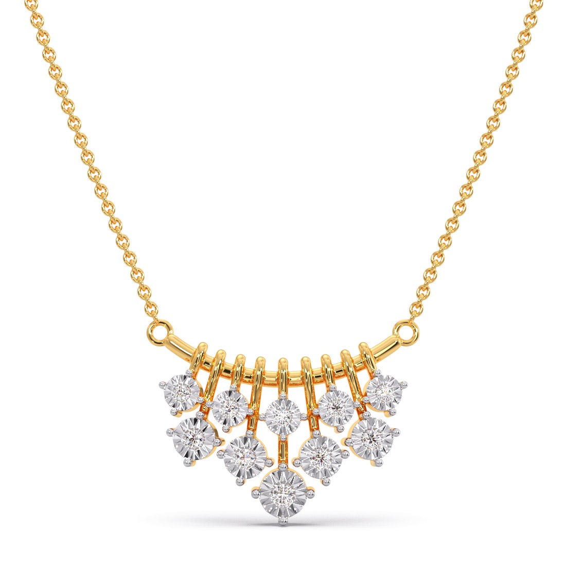 Packed Miracle Plate Diamond Pendant Necklace