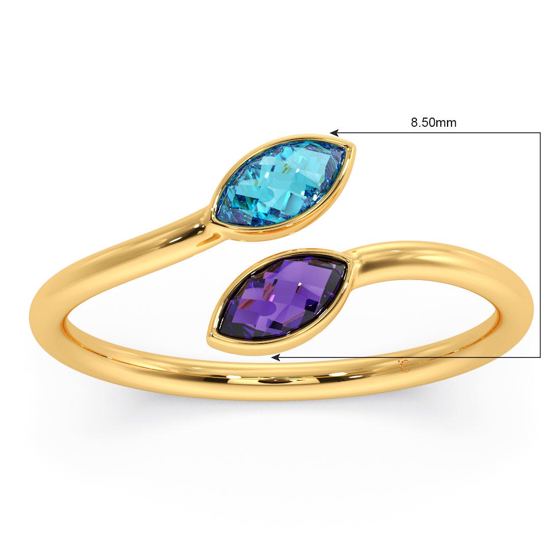 Mauve TnT Gold And Gemstone Ring