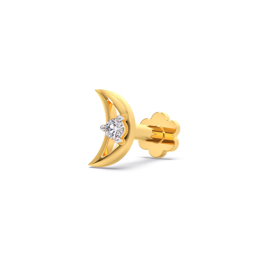 Cresent Moon Diamond Multi Pierced Earrings