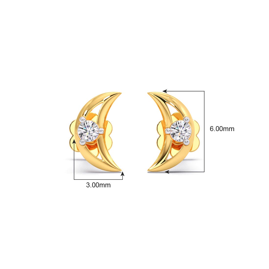Cresent Moon Diamond Multi Pierced Earrings