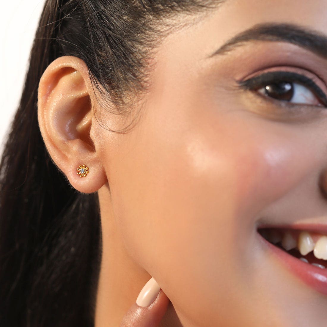 Plumeria Diamond Multi Pierced Earrings
