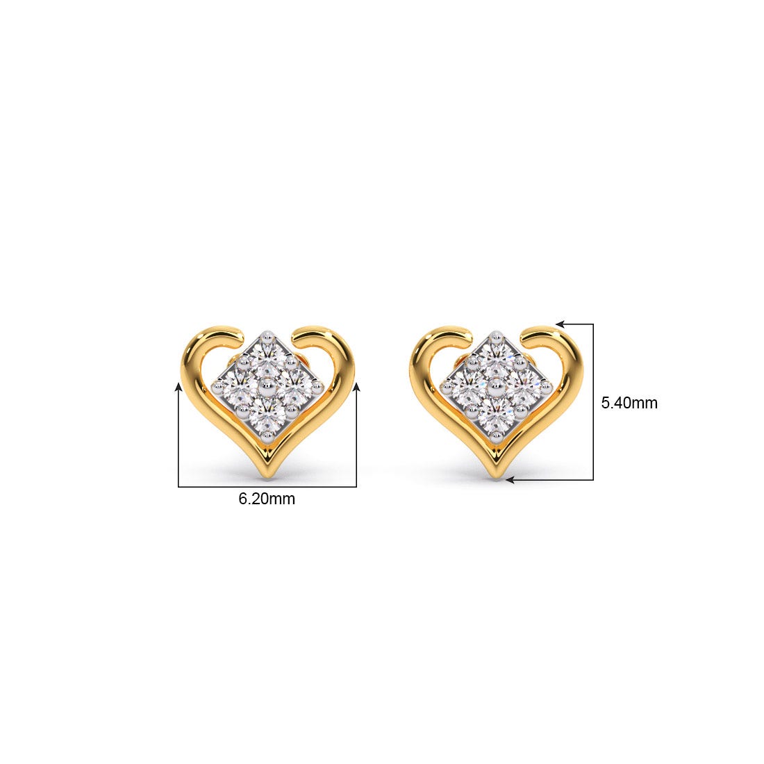 Icy Hearts Diamond Multi Pierced Earrings