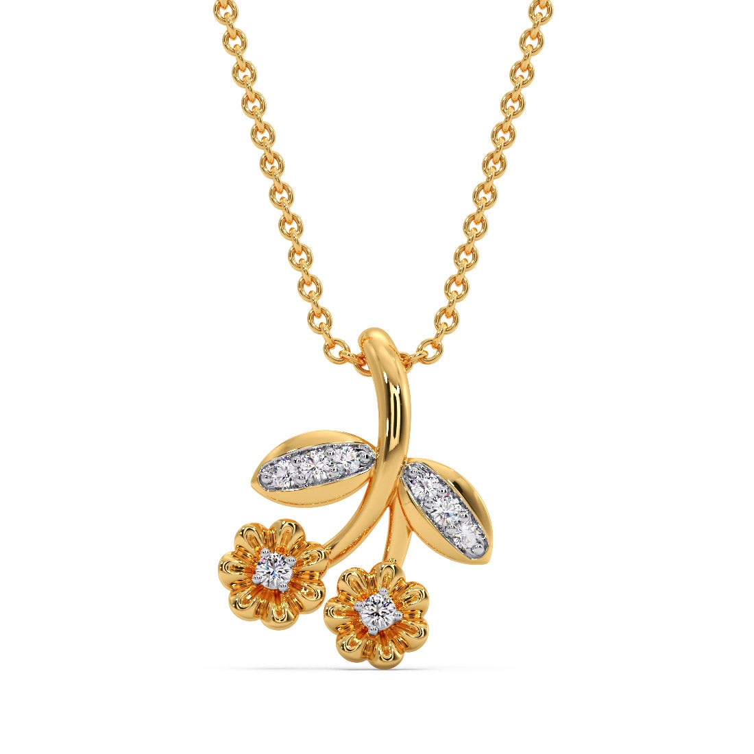 Fluerry Diamond Pendant With Chain