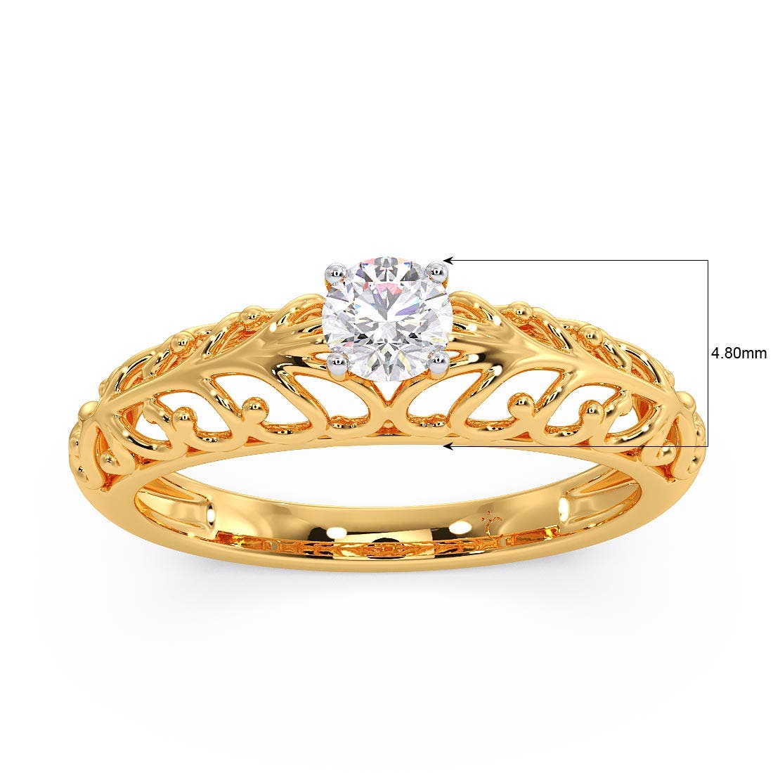 Precious Filigree Diamond Solitaire Ring