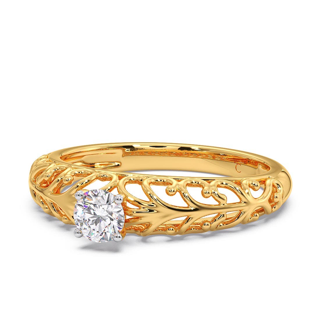 Precious Filigree Diamond Solitaire Ring