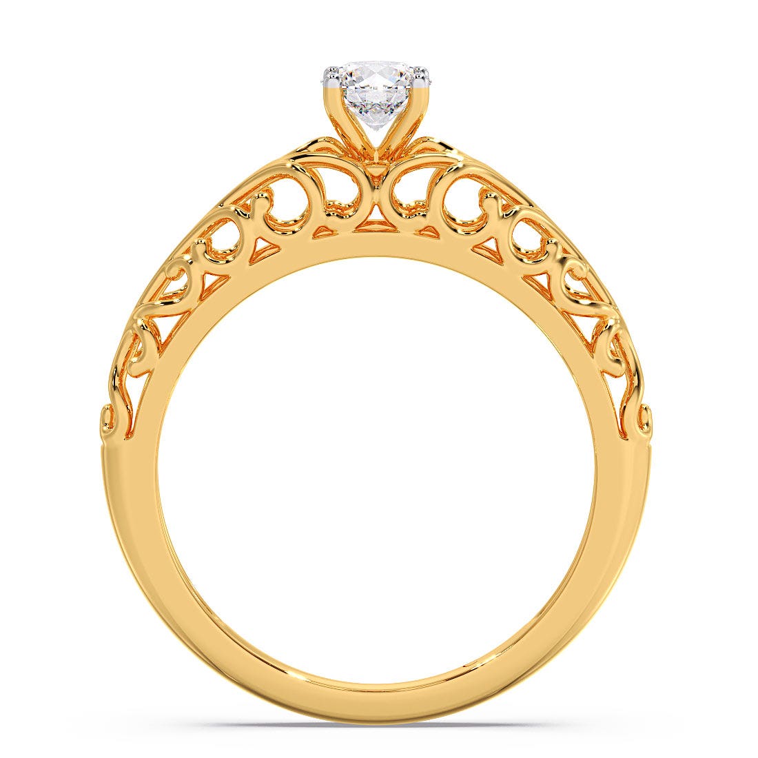 Precious Filigree Diamond Solitaire Ring