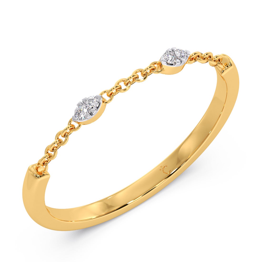 Third Eye Chained Diamond Stackable Ring