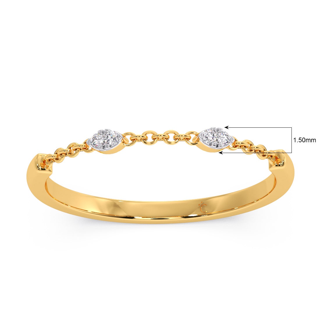 Third Eye Chained Diamond Stackable Ring