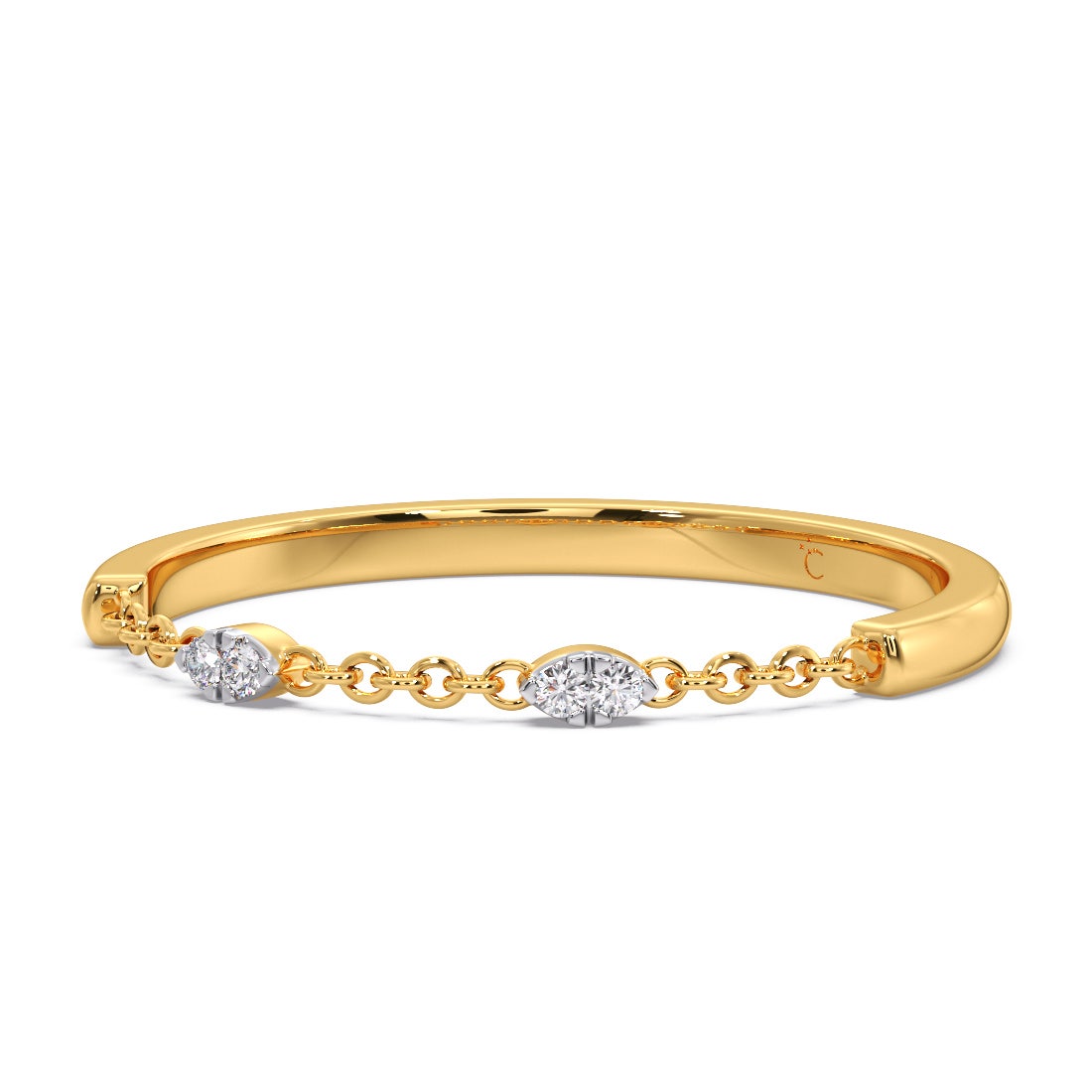 Third Eye Chained Diamond Stackable Ring