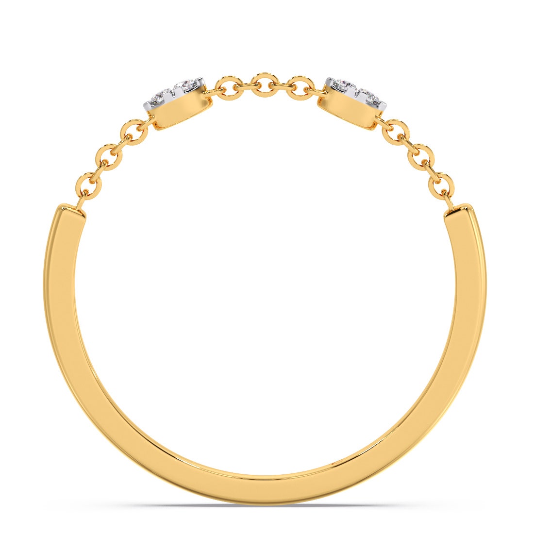 Third Eye Chained Diamond Stackable Ring