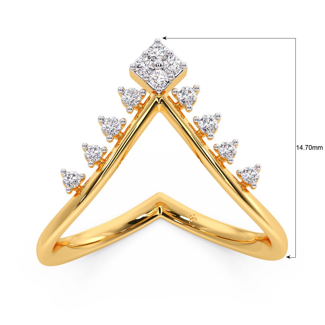 Fair-and-Square Diamond V Ring