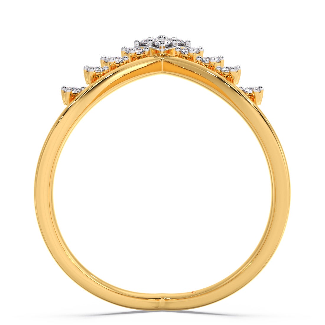 Fair-and-Square Diamond V Ring