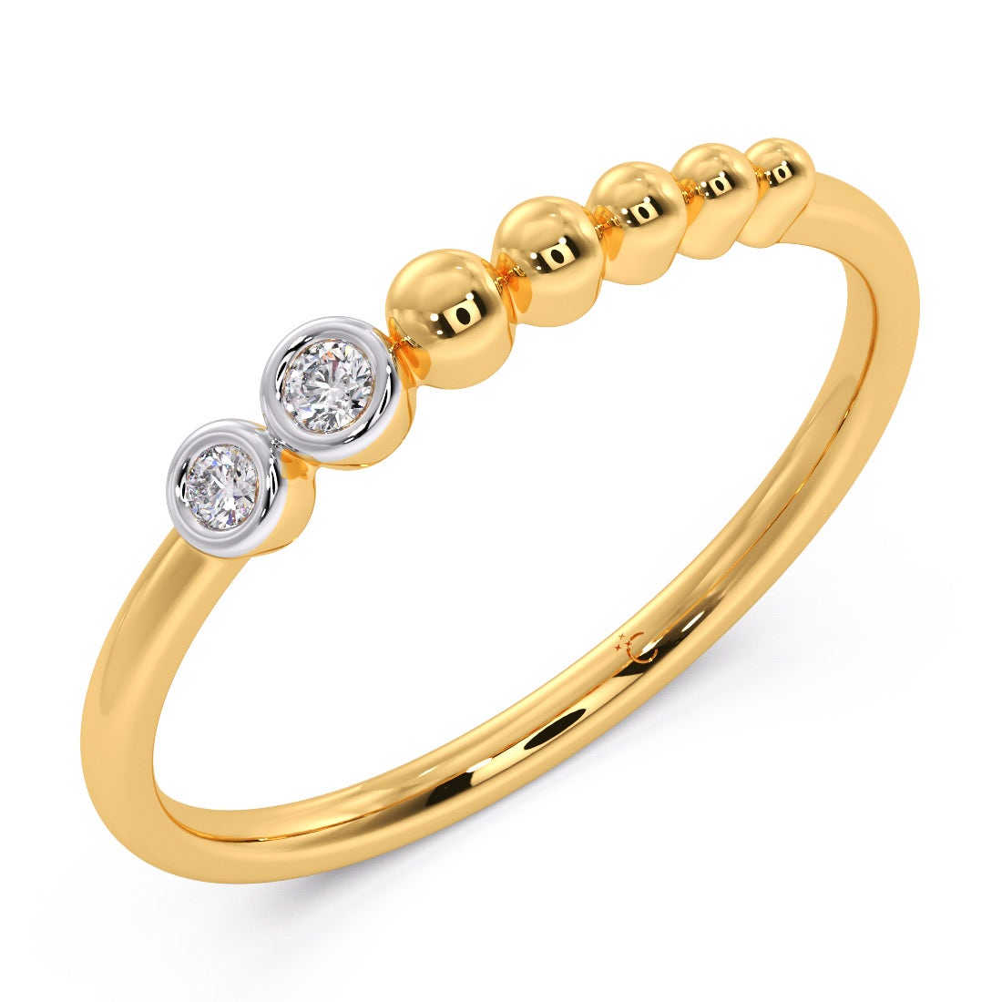 Bubble  Line  Diamond Stackable  Ring