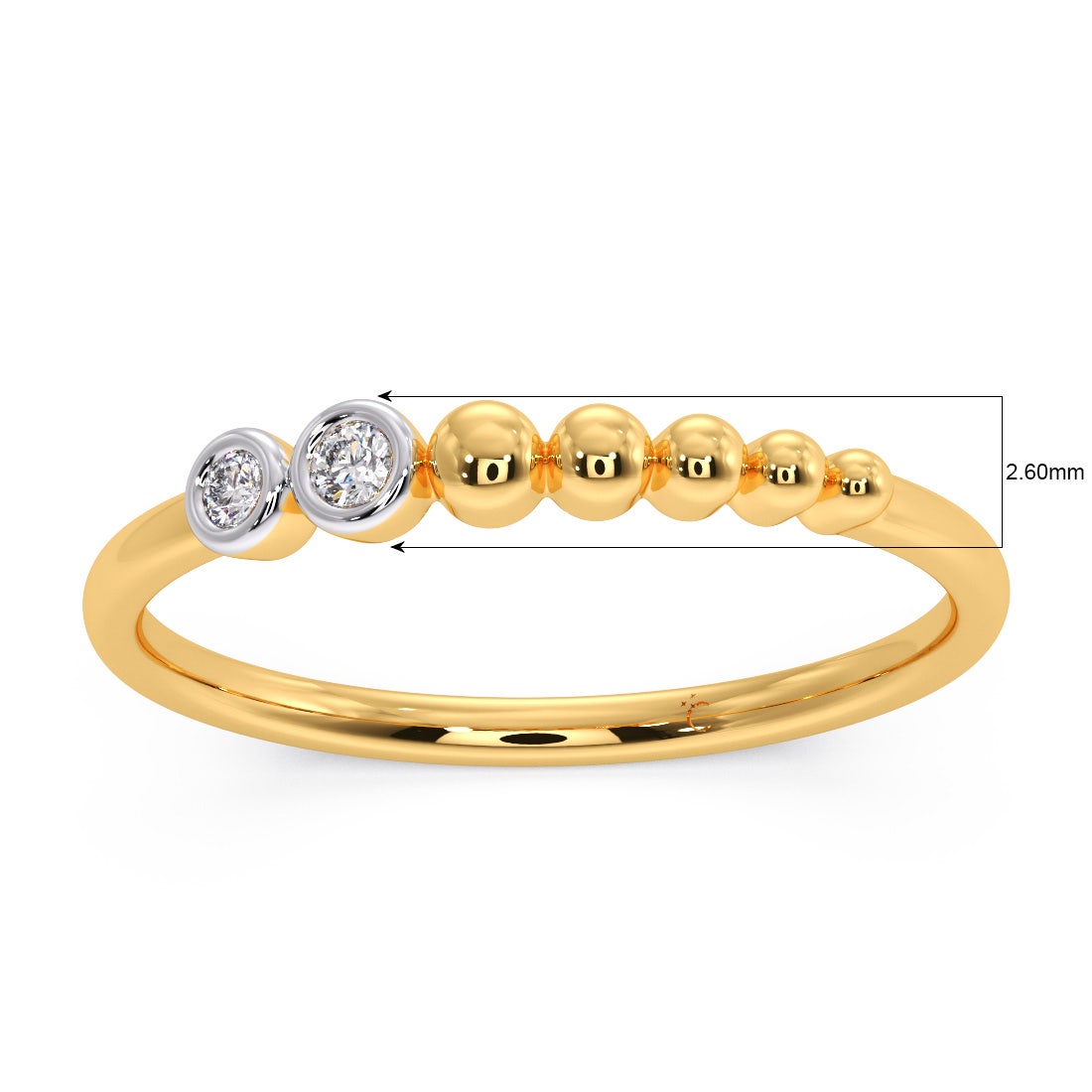 Bubble Line Diamond Stackable Ring
