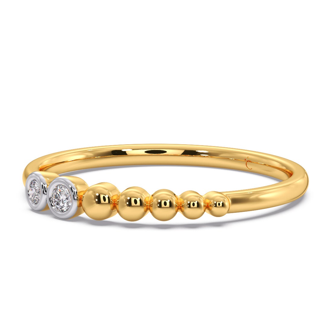 Bubble Line Diamond Stackable Ring