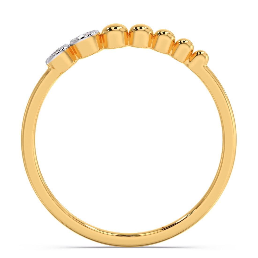 Bubble Line Diamond Stackable Ring