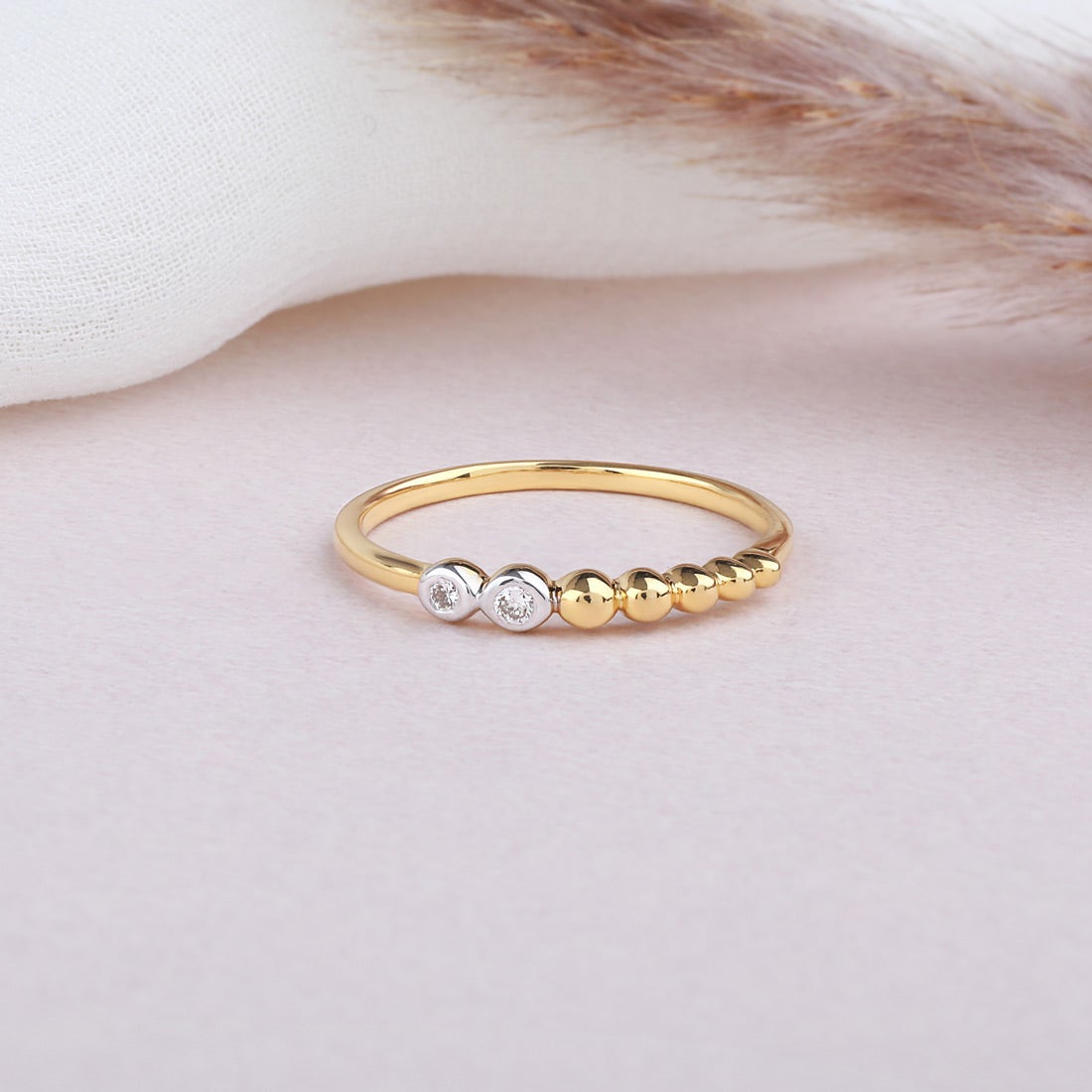 Bubble Line Diamond Stackable Ring