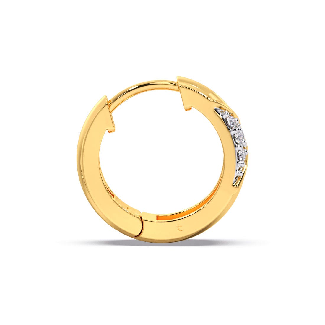 Mr. Trilateral Diamond Huggie Earrings