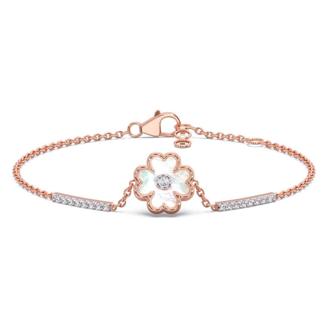 Strung Clover Diamond Chain Bracelet