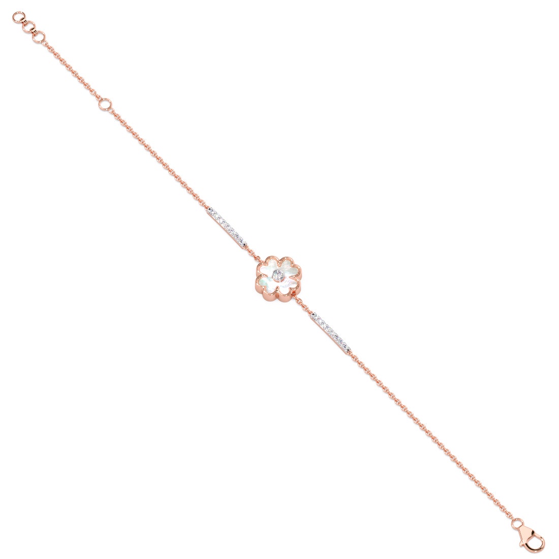 Strung Clover Diamond Chain Bracelet