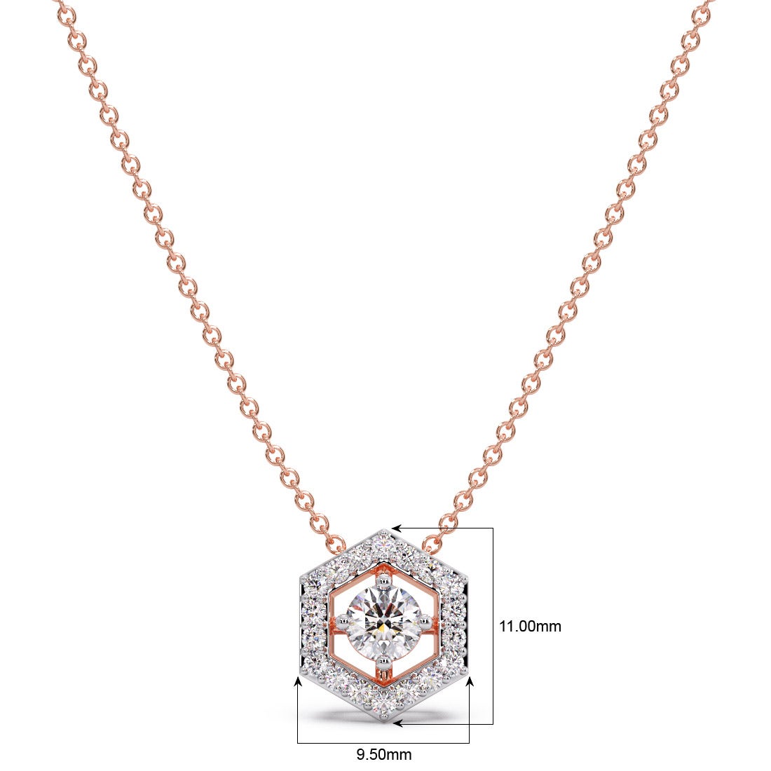 Jewish Solitaire Diamond Pendant with Chain