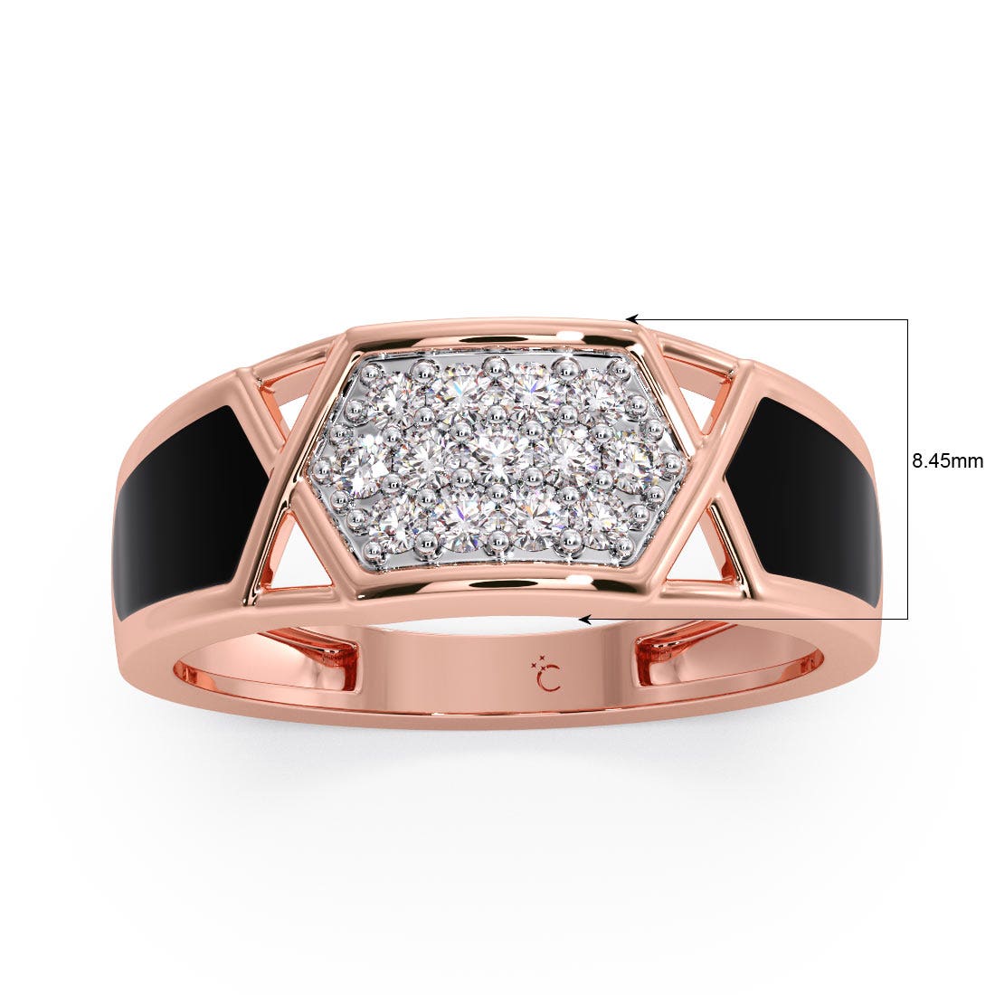 Ronny Diamond Mens Enamel Ring