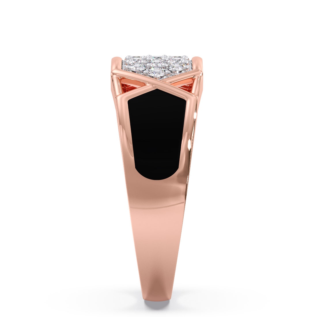 Ronny Diamond Mens Enamel Ring
