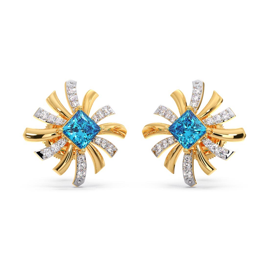 Nabana Diamond And Gemstone Stud Earrings