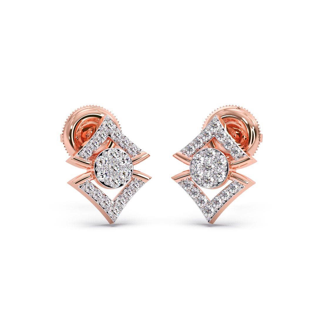 Solitaire Diamond Stud Earrings  Radiant Bay