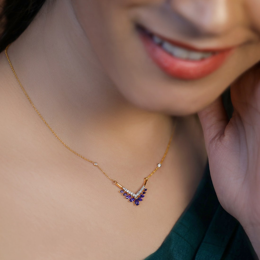 Jasika Diamond And Gemstone Pendant Necklace
