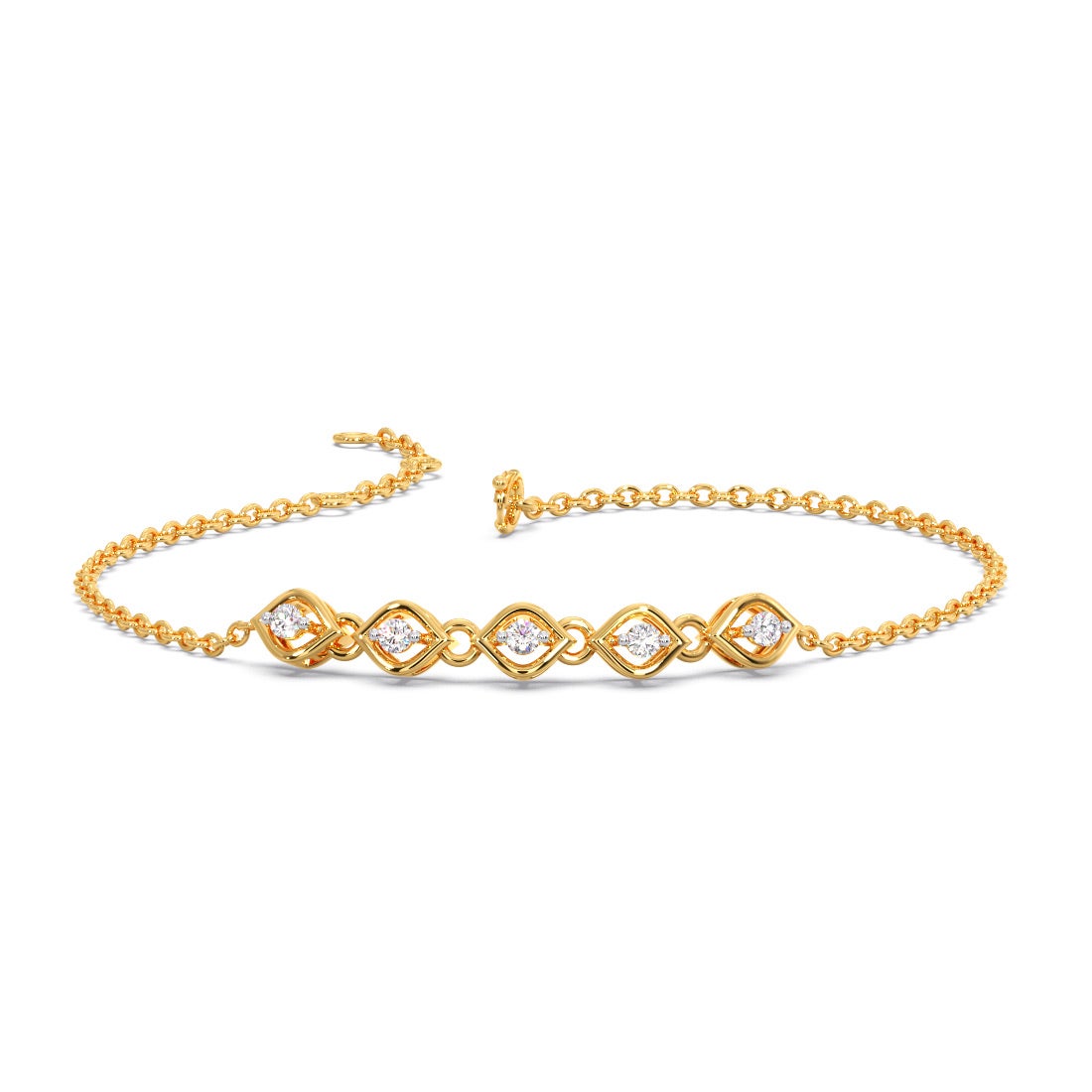 14KT Rose Gold Lovely Heart Diamond Bracelet  Mia