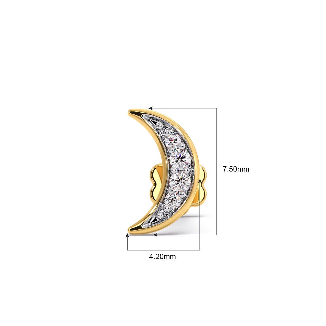 Moonlit Diamond Nose Pin