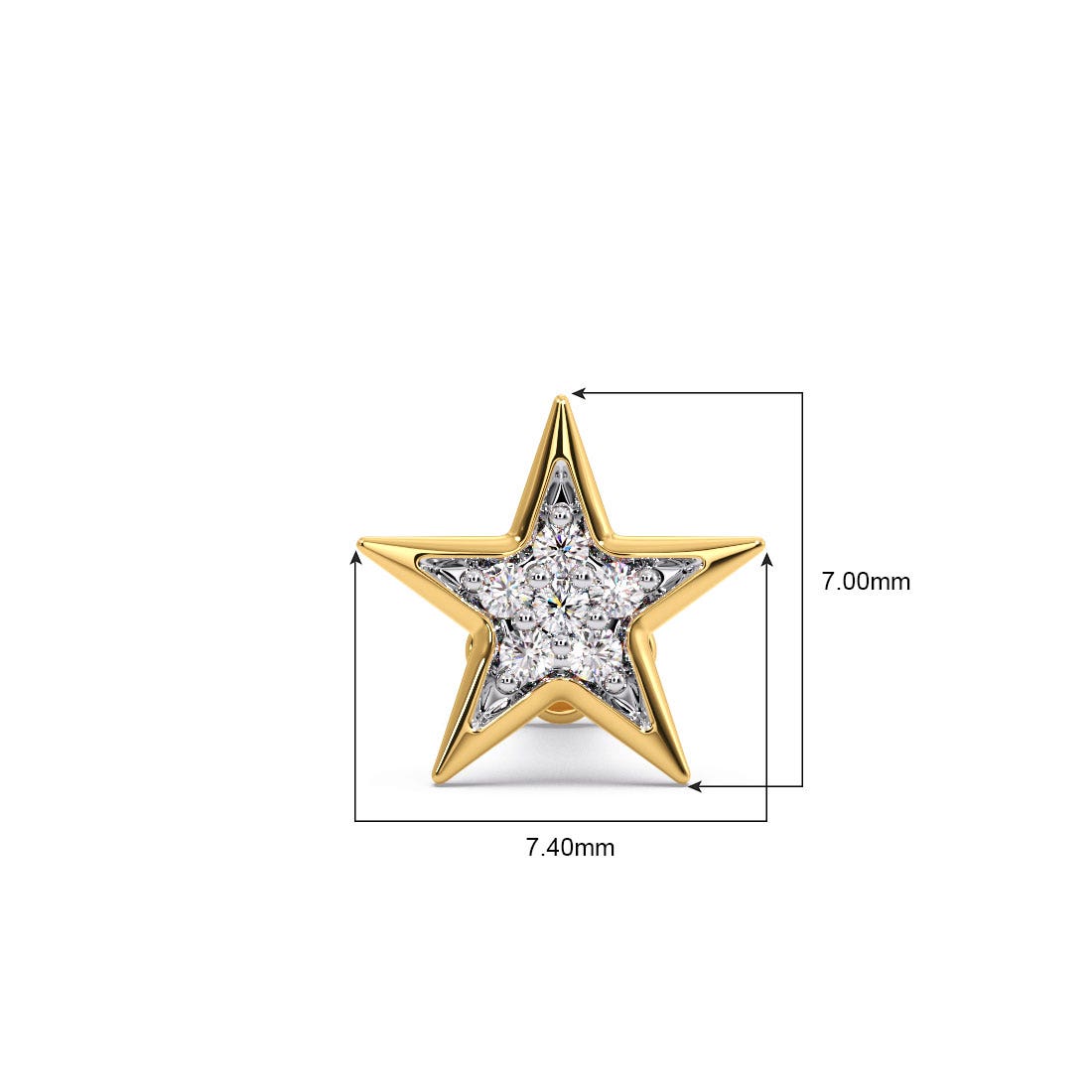 Shimmery Star Diamond Nose Pin