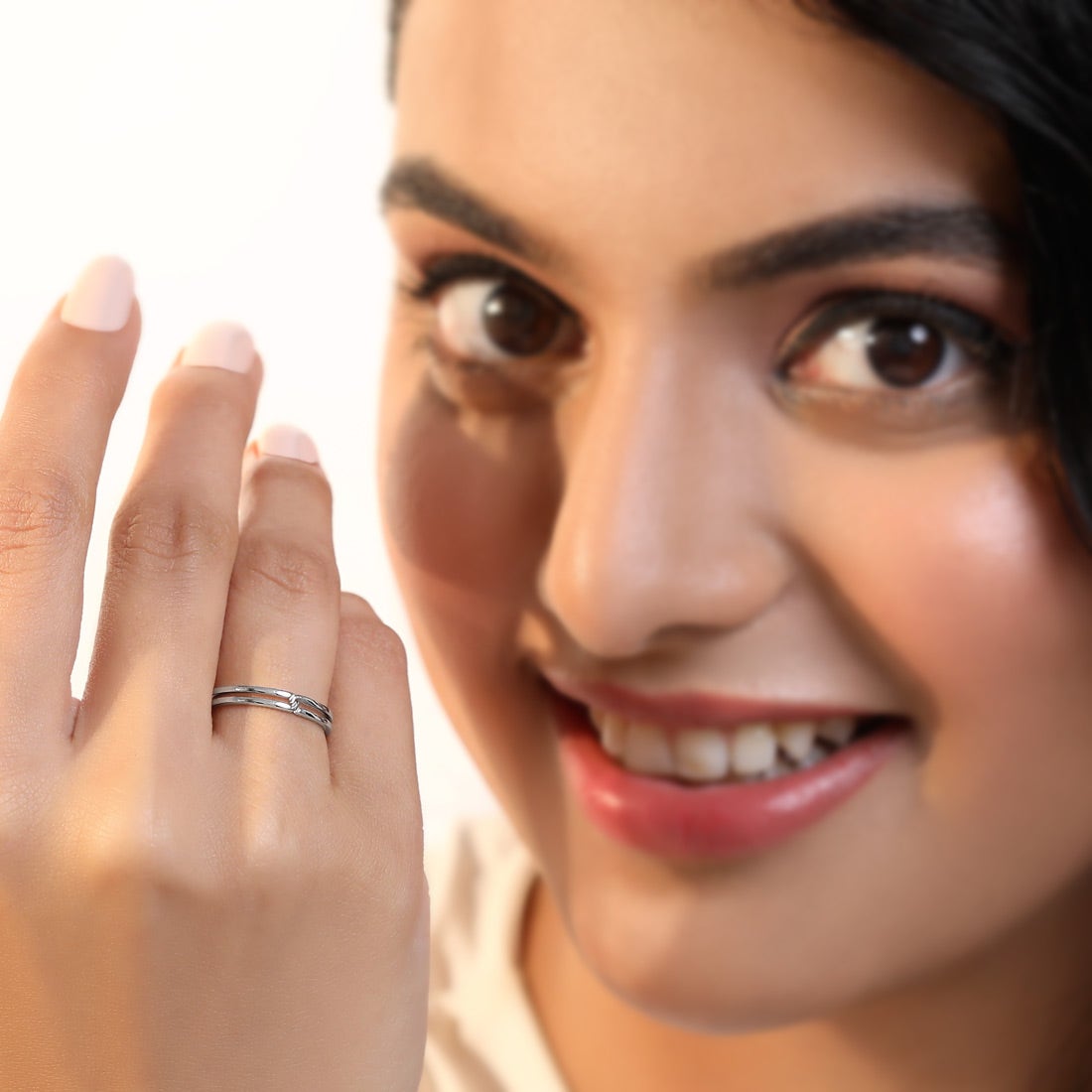 June Platinum Wedding Band for Her