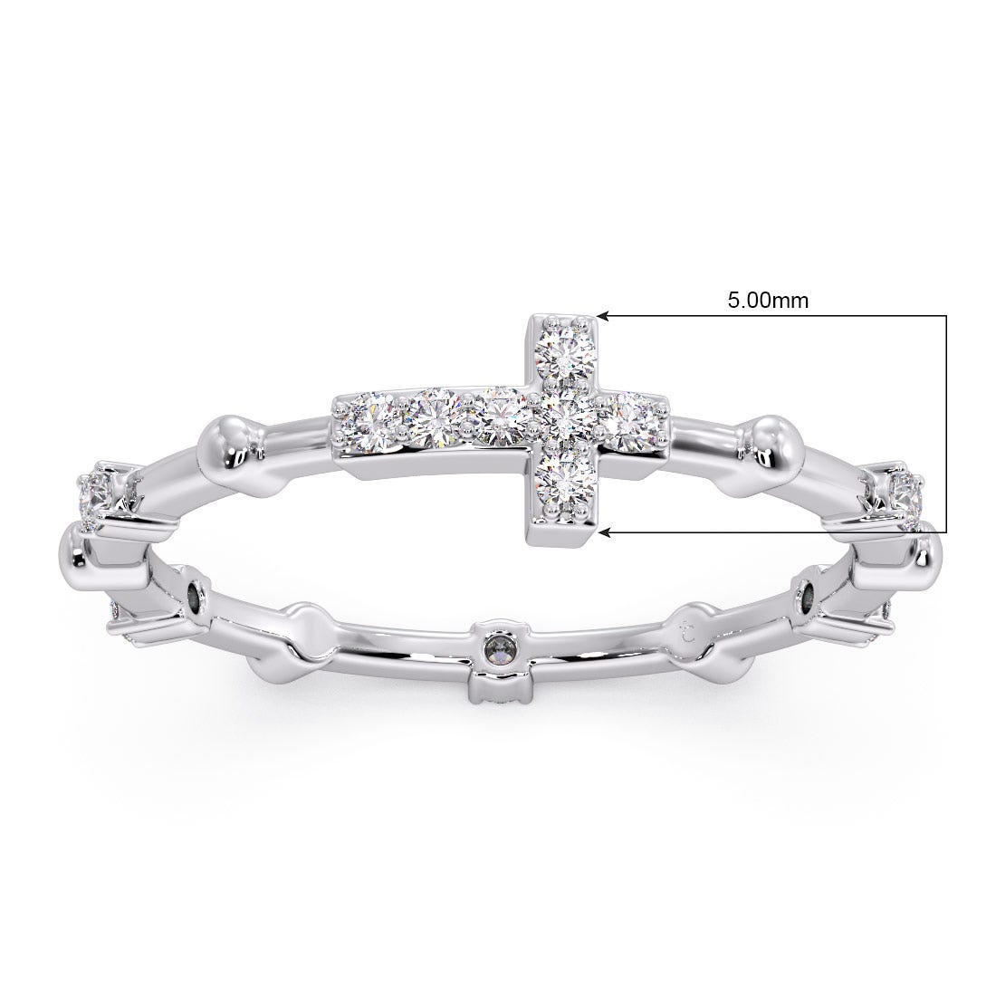 Seraphina Cross Diamond Platinum Ring