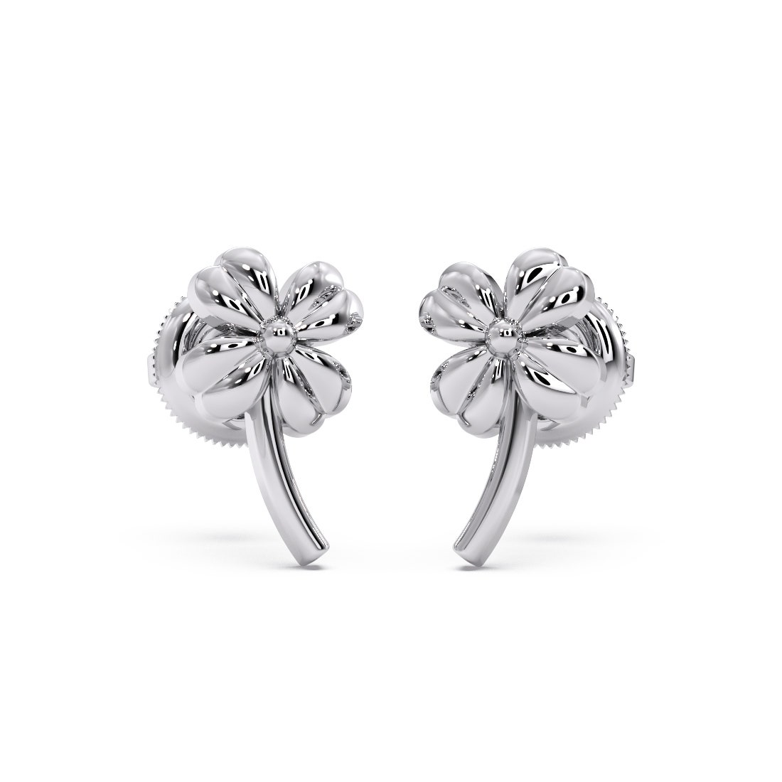 Four Clover Leaf Platinum Earrings