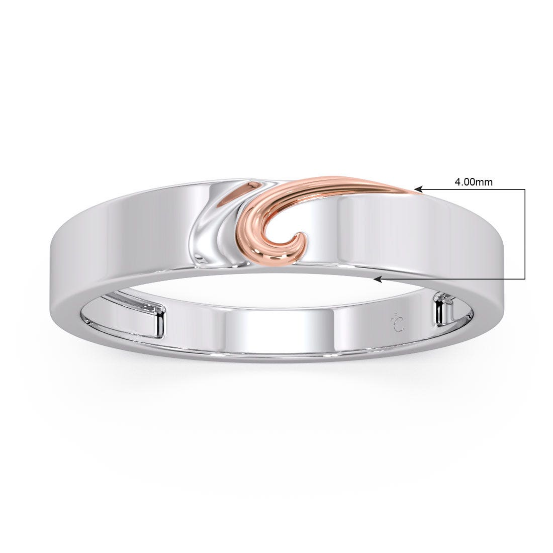 Viv Platinum And Rose Gold Band For Her