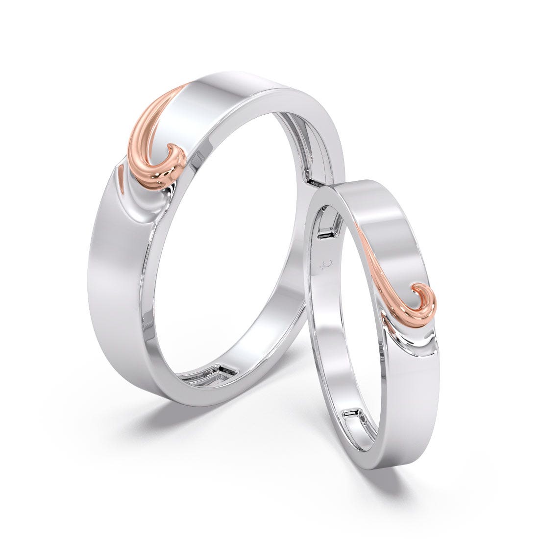 Viv Platinum And Rose Gold Band For Her