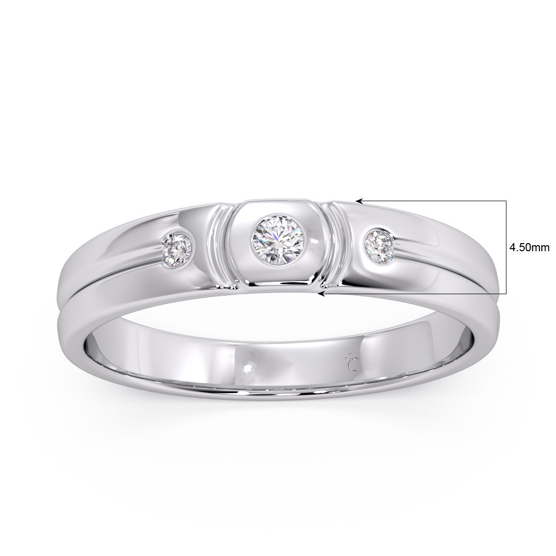 Tesfaye Platinum Diamond Band For Him