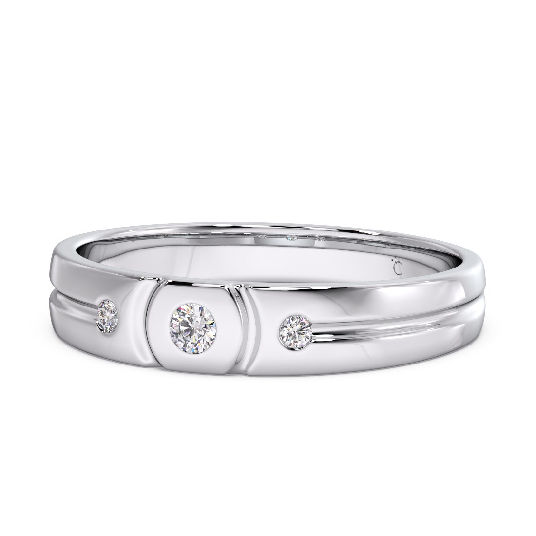 Tesfaye Platinum Diamond Band For Him