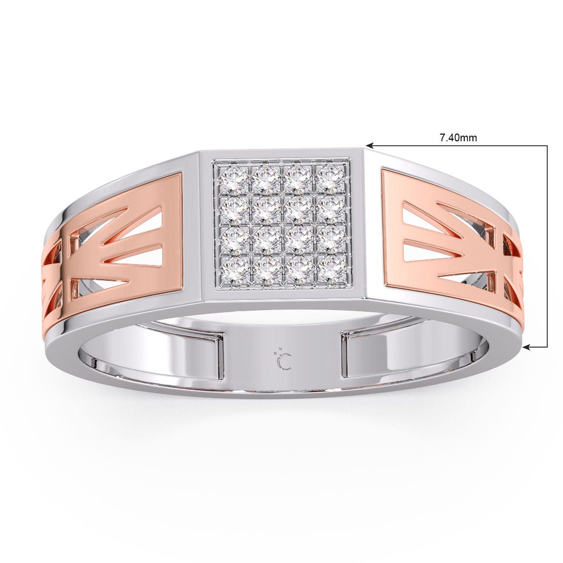 Bryan 2 Tone Diamond Platinum Band Ring