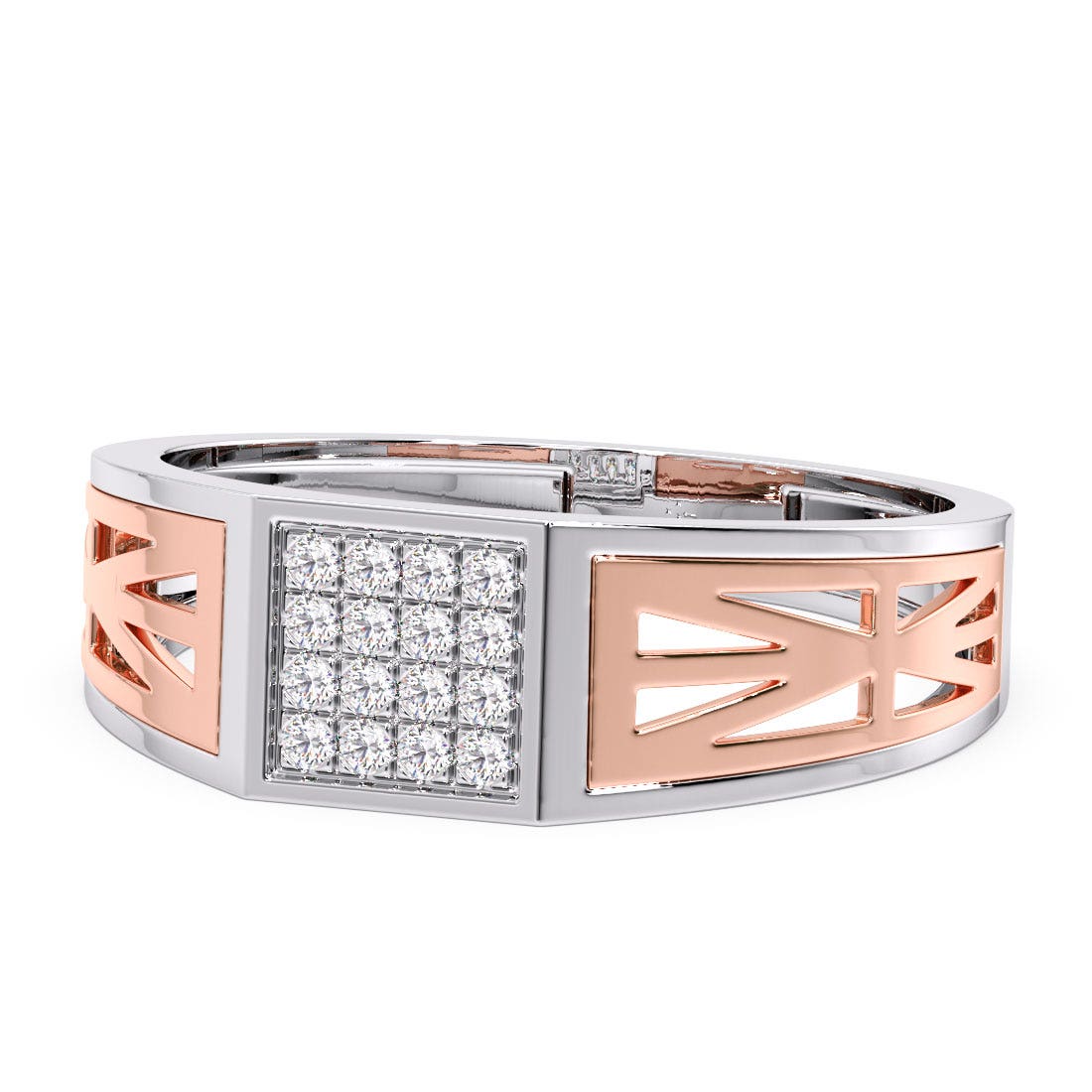 Bryan 2 Tone Diamond Platinum Band Ring
