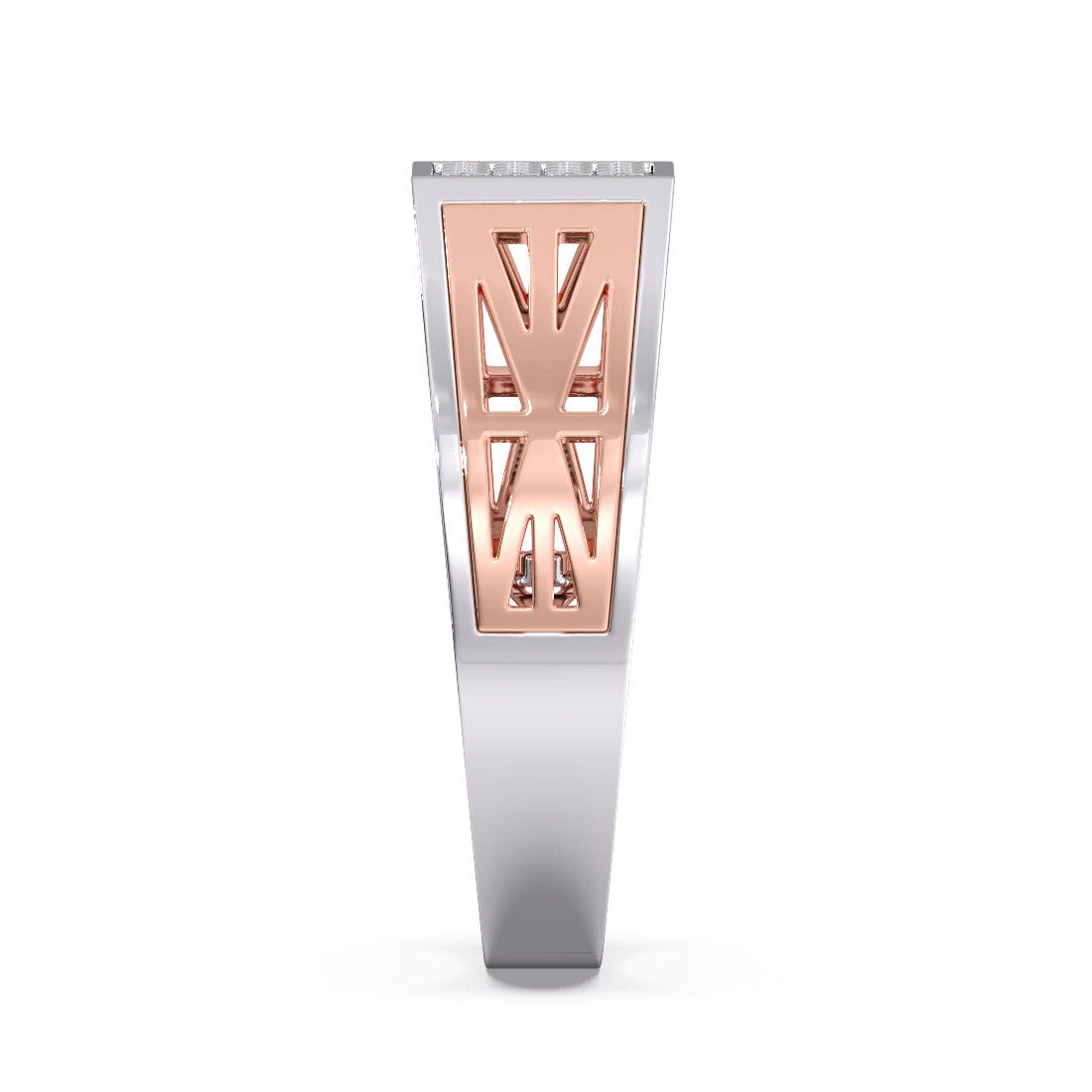 Bryan 2 Tone Diamond Platinum Band Ring