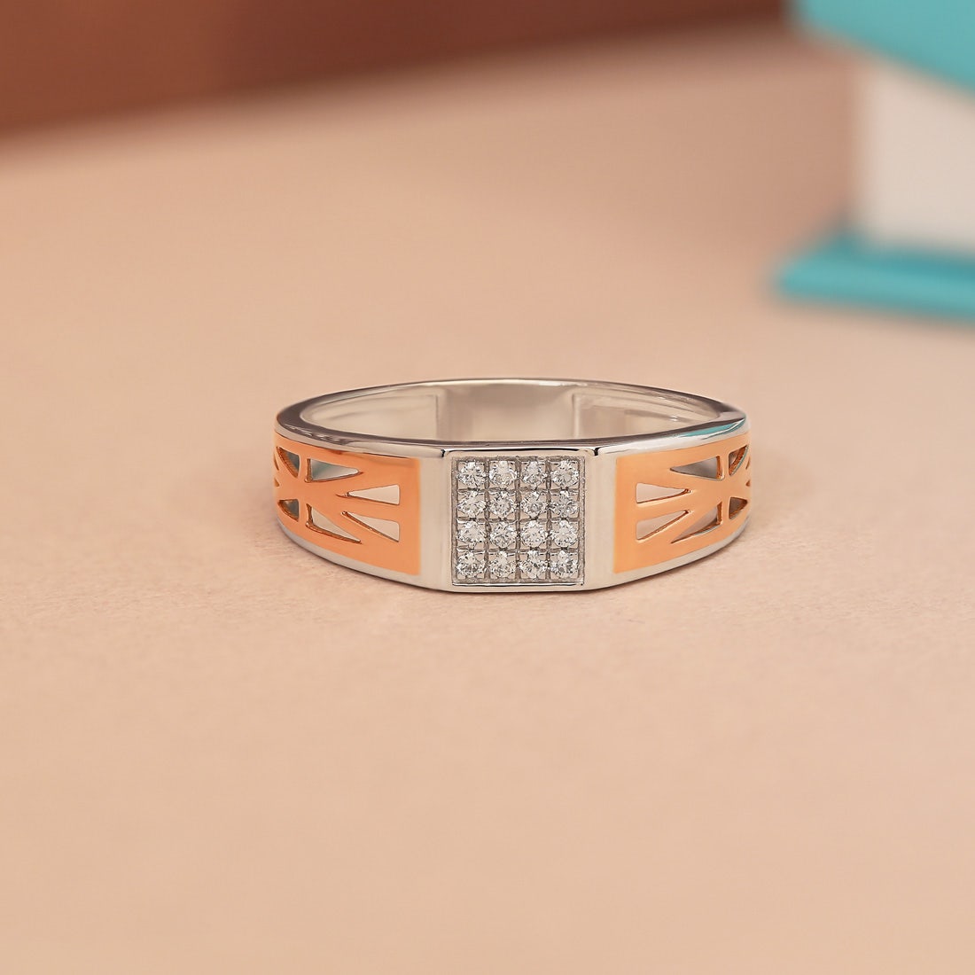 Bryan 2 Tone Diamond Platinum Band Ring
