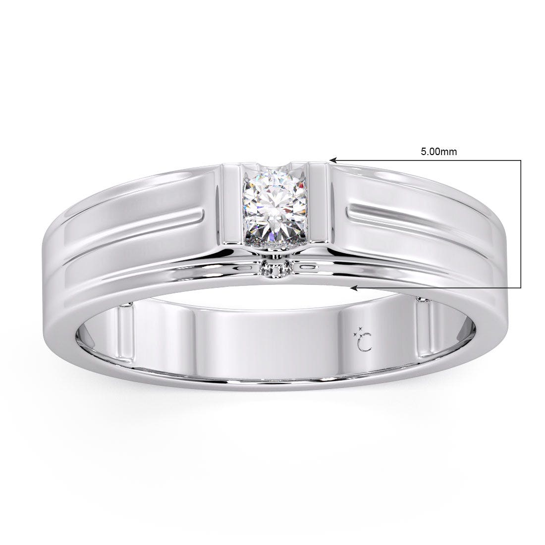 Albert Solitaire Platinum Band Ring